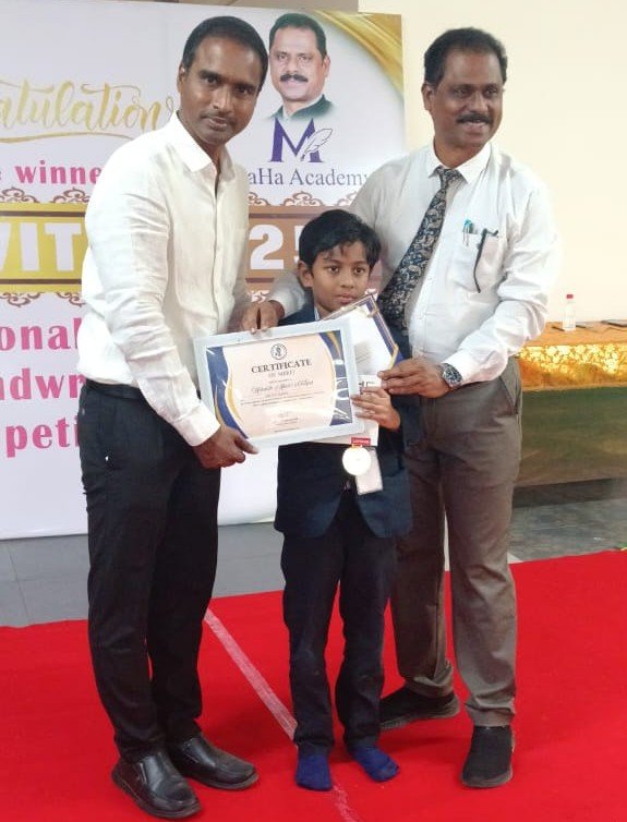 Mokshith Akhil - National 2nd Prize, MAHA Academy Handwriting Competition